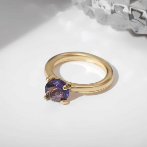 Кольцо ТероПром, стекло, размер 18, фиолетовый