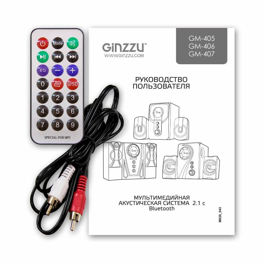 Колонки Bluetooth GINZZU , 2.1, черный, красный - фото №18