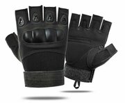 Тактические перчатки T02, без пальцев, черный