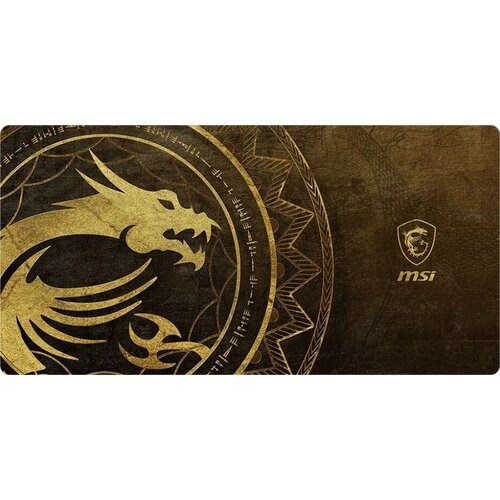 Коврик для мыши MSI Agility GD80 Dragon Tiamat 3XL золотистый/рисунок 1200x600x3мм (J02-VXXXX14-EB9) коврик msi agility gd20 черный серый 255 гр