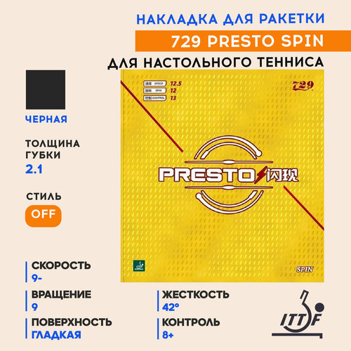 Накладка Presto Spin (жесткость 42, черный, 2.1)