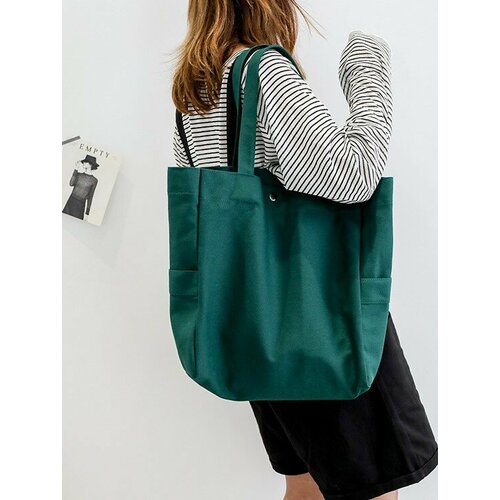 фото Сумка шоппер shopper_green, фактура гладкая, зеленый