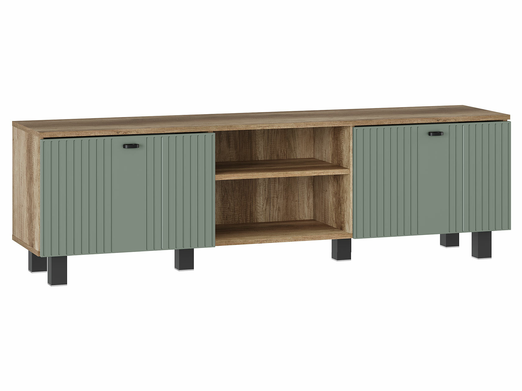 фото ТВ-тумба Мебелони Олива Дуб Каньон / Эвкалипт софт