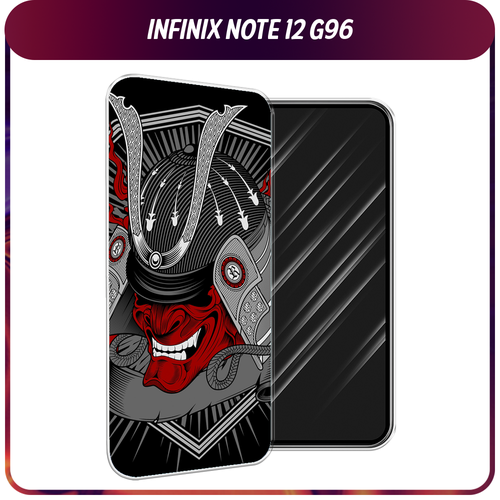 Силиконовый чехол на Infinix Note 12 G96 / Инфиникс Ноут 12 G96 Красная маска самурая силиконовый чехол на infinix note 12 g96 инфиникс ноут 12 g96 космический лев фон