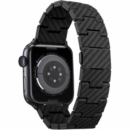 Ремешок для Apple Watch / Карбоновый браслет Pitaka для Apple Series 9-1, SE и Ultra 2 / Ultra (38-49мм) Retro / Черный