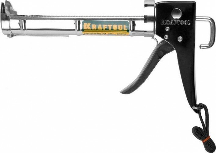 Пистолет для герметика KRAFTOOL Professional полукорпусной хромированный, 320 мл.