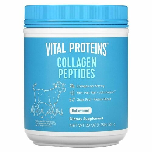 vital proteins пептиды коллагена 360 капсул Vital Proteins, Пептиды коллагена, без вкусовых добавок, 567гр