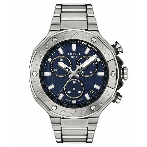 tissot prc 200 chronograph t1144171705700 Наручные часы TISSOT T-Sport, серебряный, синий