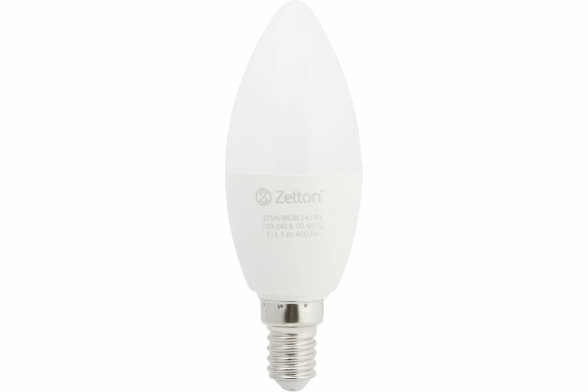 Zetton Умная лампа LED RGBW Wi-Fi Bulb E14 5Вт ZTSHLBRGBE141RU