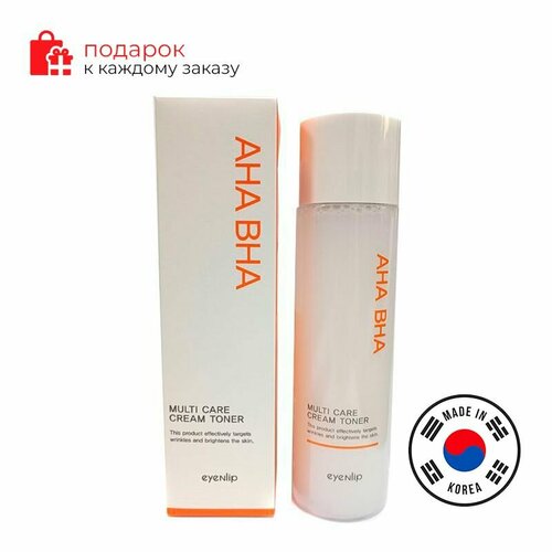 EYENLIP/Тонер-крем с кислотами AHA & BHA MULTI CARE CREAM & TONER 200ml тоник kora для жирной проблемной кожи с aha и bha кислотами 150 мл