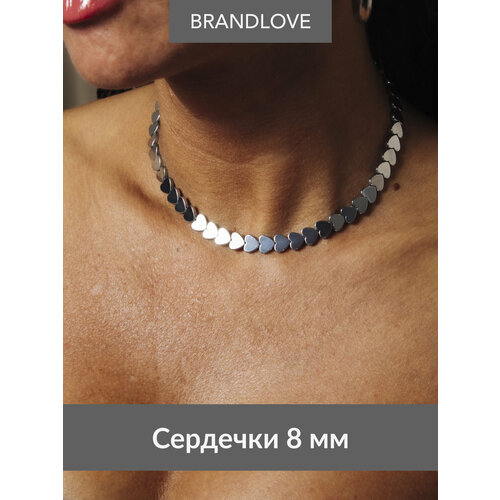 фото Чокер bl jewelry silver heart, длина 35 см, серебряный