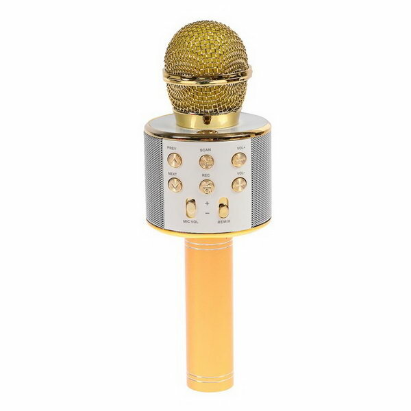 Микрофон для караоке Luazon LZZ-56, WS-858, 1800 мАч, жёлтый