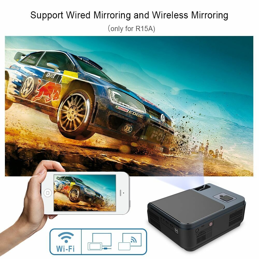 Видеопроектор Everycom R15A Native 1080P 5G Wifi Дополнительно Full HD 6800 люмен FHD Bluetooth Keystone Movie Beamer Домашний кинотеатр