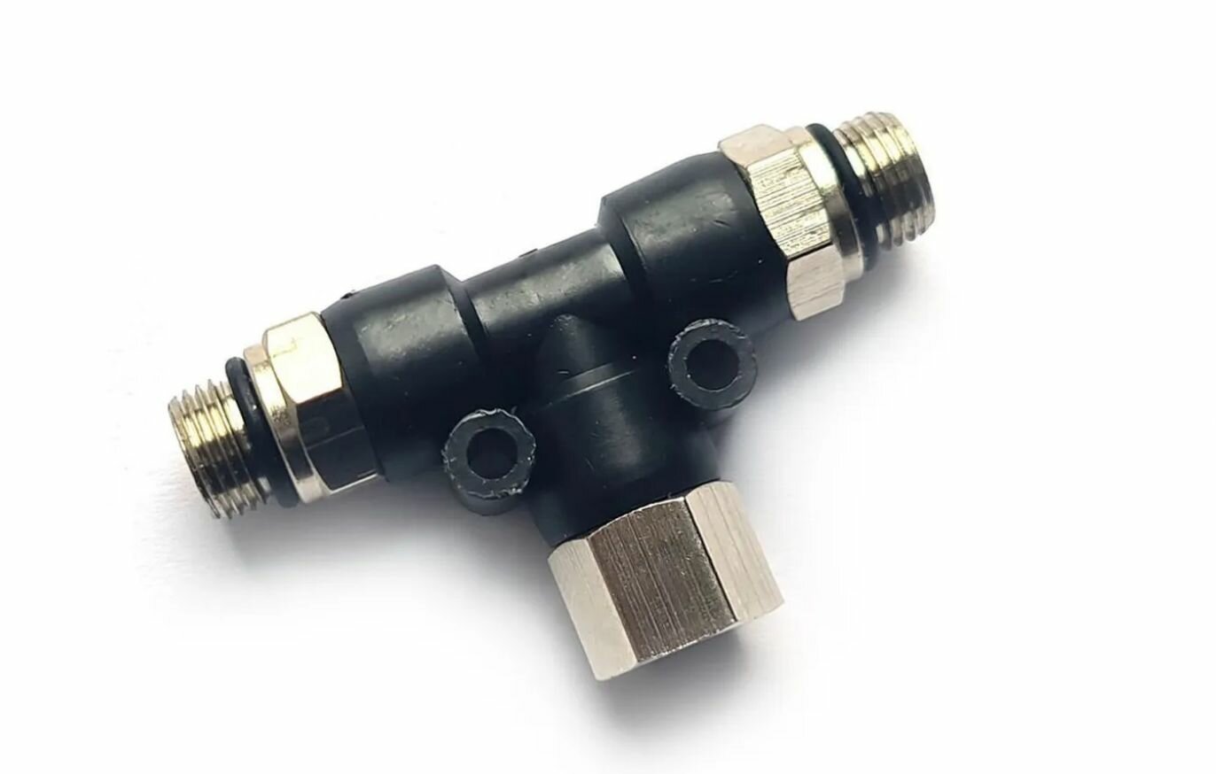 фото Разветвитель / тройник JAS 3009 для 2-х аэрографов, 1 вход (гайка G1/8), 2 выхода (штуцер G1/8)