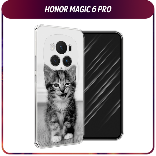 Силиконовый чехол на Honor Magic 6 Pro / Хонор Меджик 6 Про Подмигивающий котенок