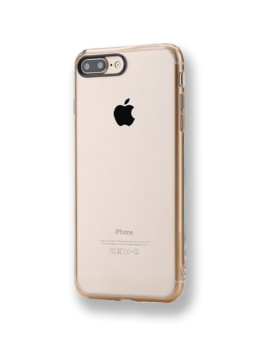 Чехол накладка TPU-PC Rock Pure Series для Apple iPhone 7 Plus/8 Plus, прозрачный, золотистый