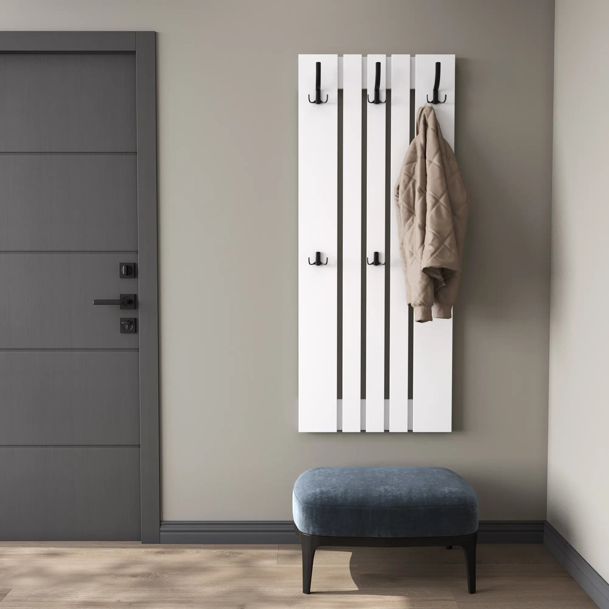 Вешалка Compass ВН-12 настенная ЛДСП 60x146x32 см белая