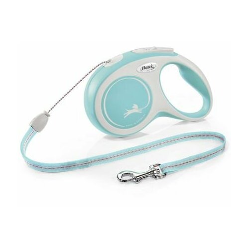 Flexi Рулетка-трос для собак до 20кг, 5м, голубая (New Comfort M Cord 5m light blue)