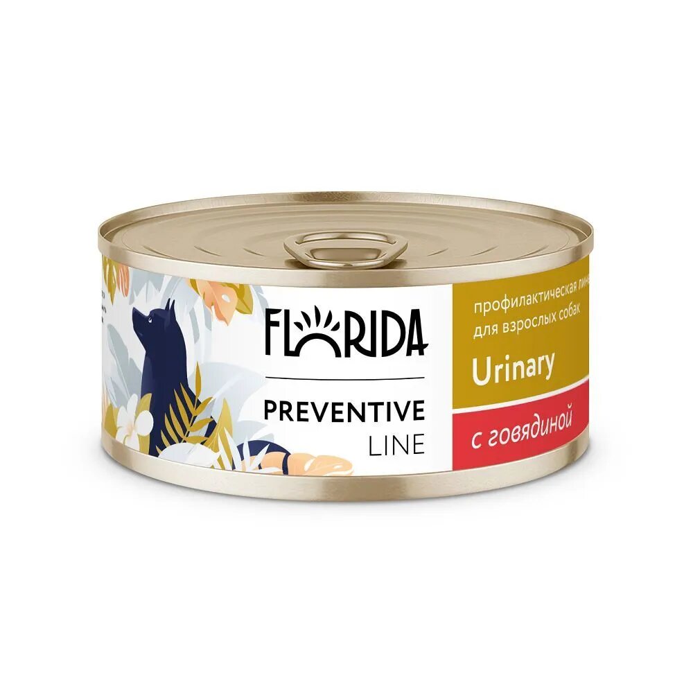 Florida Preventive Line Urinary консервы для собак при профилактике мочекаменной болезни, с говядиной - 100 г
