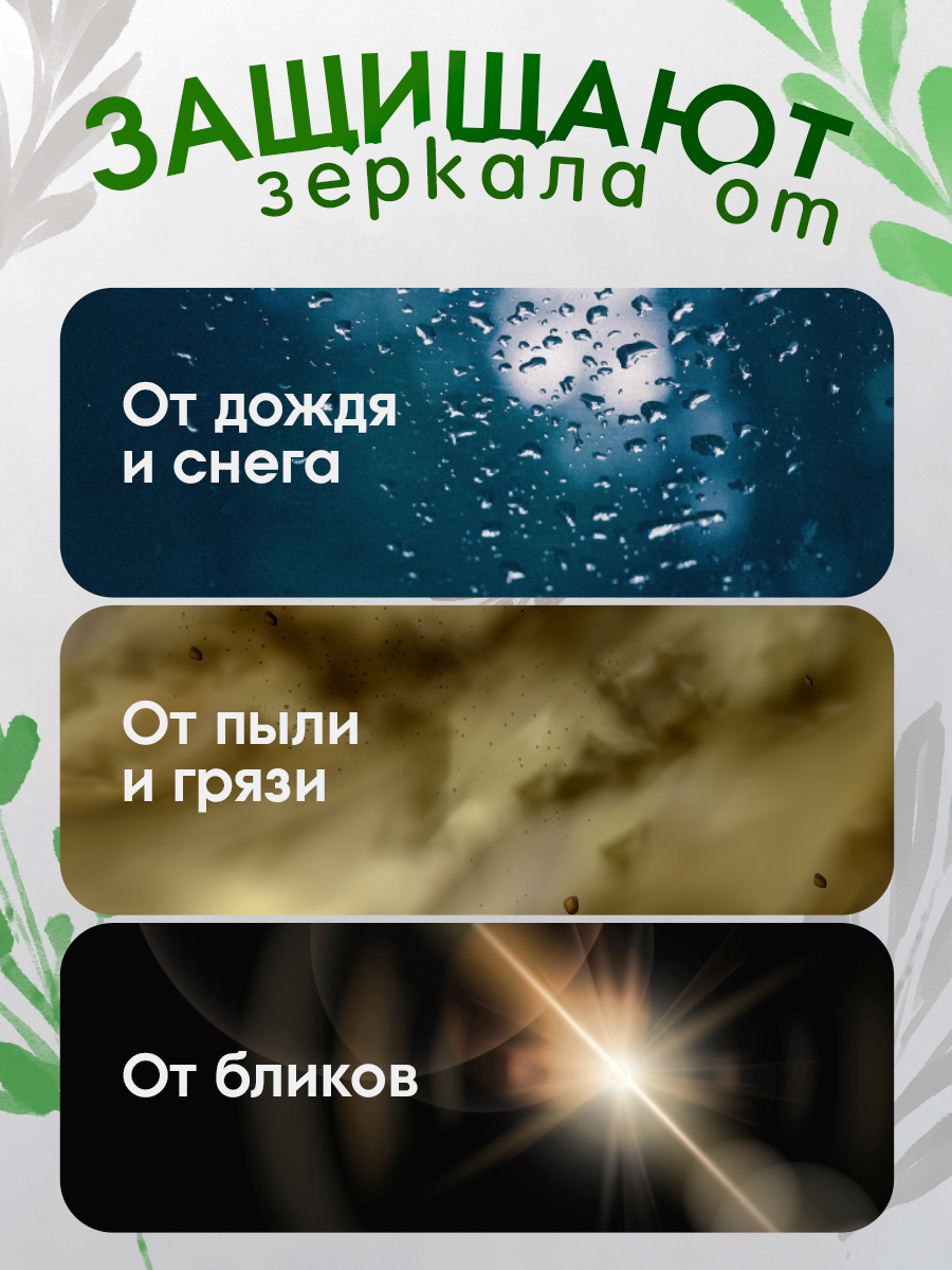 Козырьки на зеркала заднего вида 2Шт. — фото 1