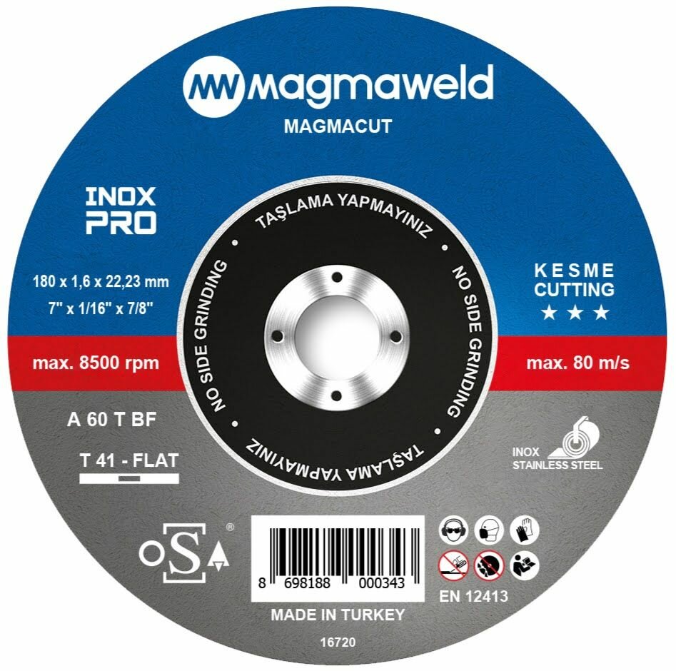Круг отрезной (мет/нерж) MAGMACUT CUTTING DISC-INOXPRO 180 x 1.6 x 22 (mm)