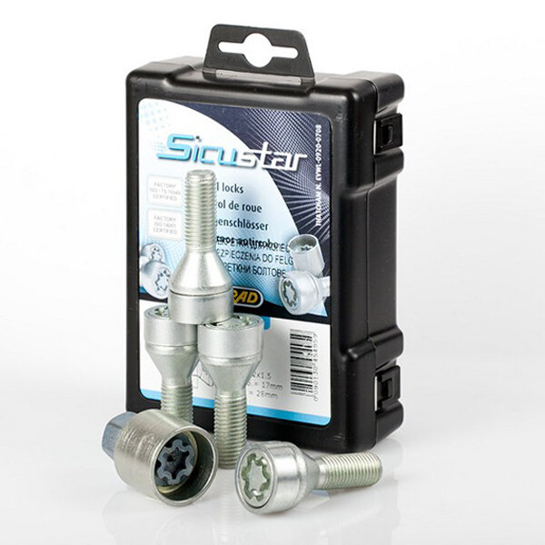 Секретные болты Farad Starlock/Sicustar VN428/2 (конус, M14x1,5, серые, два ключа)