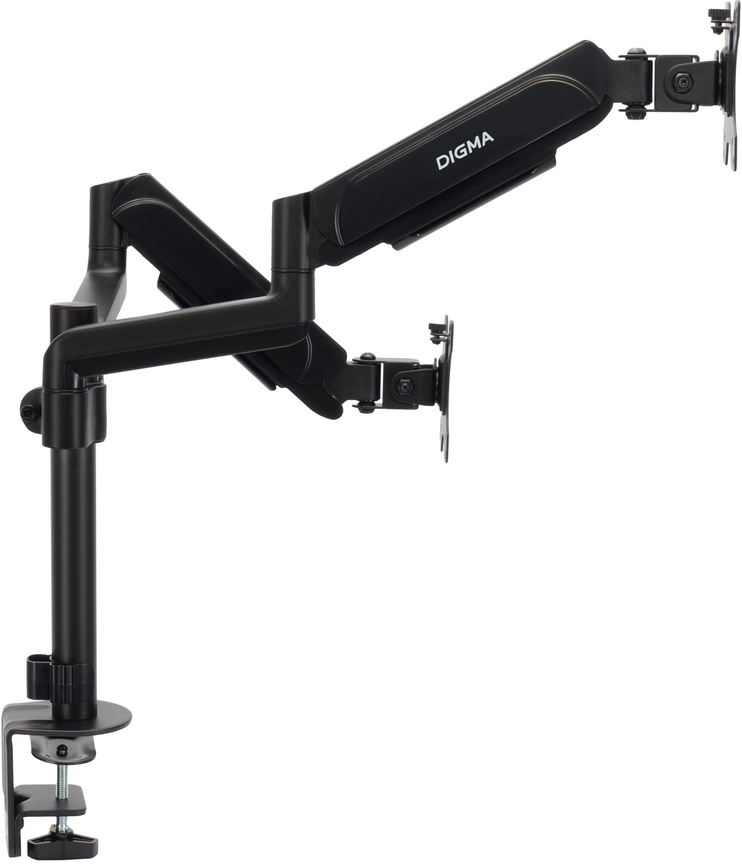 Кронштейн для мониторов ЖК Digma D-MM202D, до 32", до 9кг, крепление к столешнице, поворот и наклон, черный — фото 1