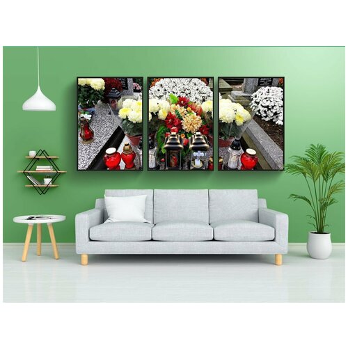 фото Набор модулных постеров для интерьера "кладбище, надгробие, все святые" 60x90 см. в тубусе, без рамки lotsprints