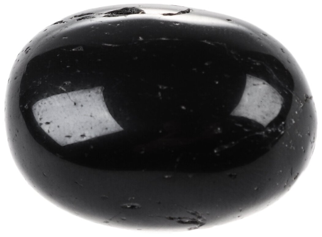 Камень натуральный "Черный Турмалин Шерл", галтовка (15-20 г, 22-27 мм)