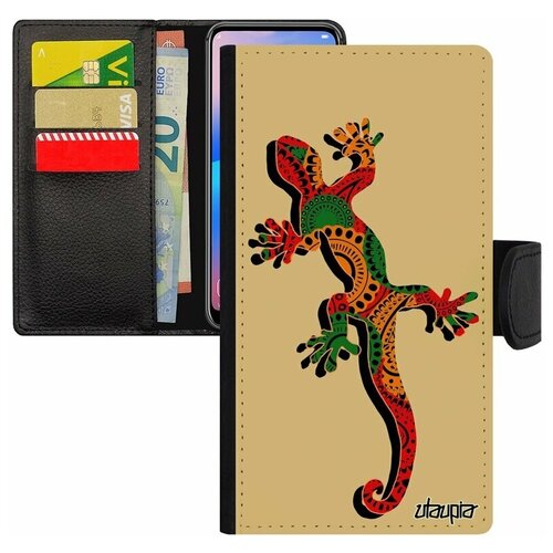 фото Чехол книжка на телефон apple iphone 8 plus, "саламандра" salamander змей utaupia