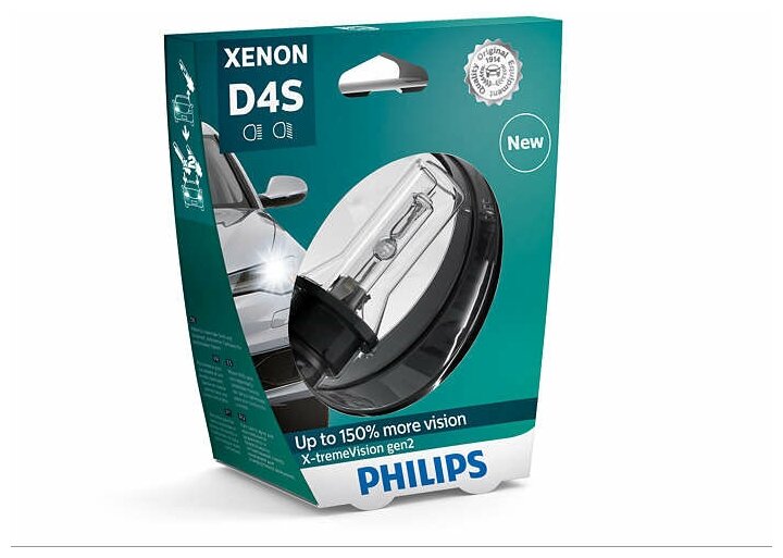 Лампа D4S 42V 35W P32d-5 X-tremeVision +150 PHILIPS-42402XV2S1