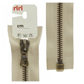 RiRi молния металл, AM, слайдер FLASH, неразъемная, 6 мм, 16 см. цвет тесьмы светло бежевый.