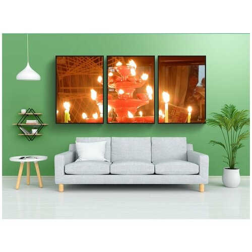 фото Набор модулных постеров для интерьера "огни, дивали, фестиваль" 60x90 см. в тубусе, без рамки lotsprints