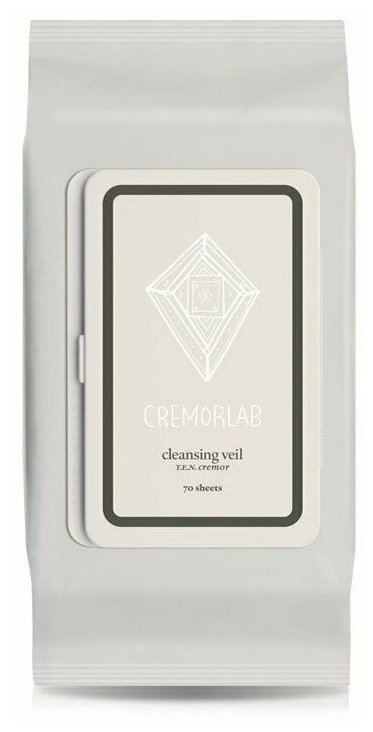 Cremorlab (Креморлаб) T.E.N. Cremor Cleansing Veil / Салфетки для снятия макияжа, 70 шт.