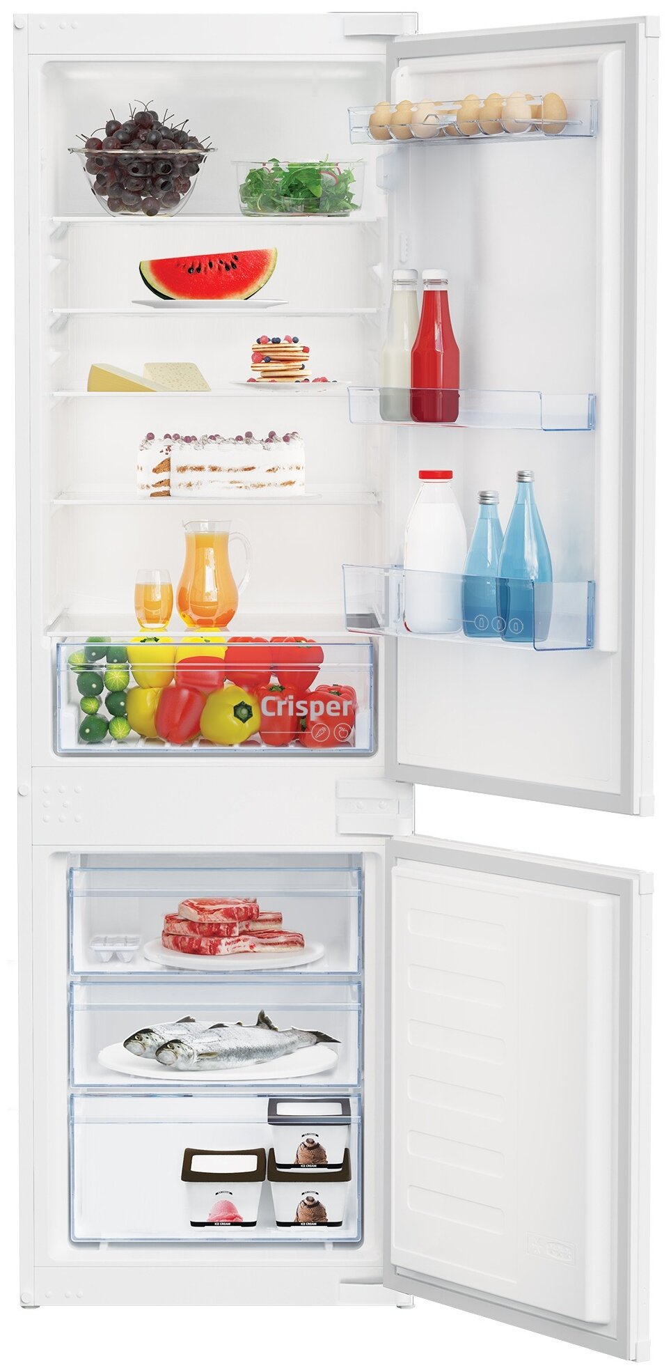 Встраиваемый холодильник Beko BCSA2750 белый - фото №1