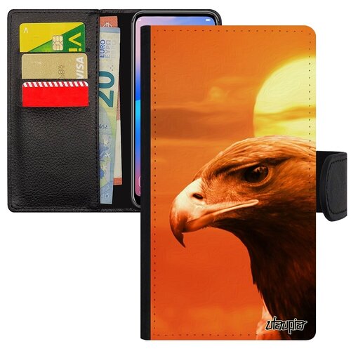 фото Противоударный чехол книжка для // samsung galaxy s7 // "орел" гордый ястреб, utaupia, оранжевый