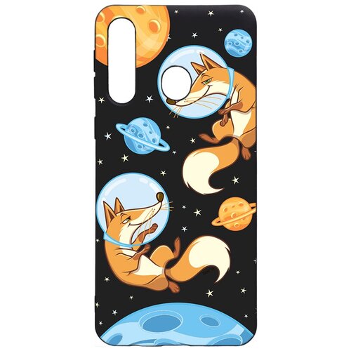 фото Силиконовый чехол-накладка silky touch 3d для galaxy a21s с принтом "cosmofoxes" черный gosso