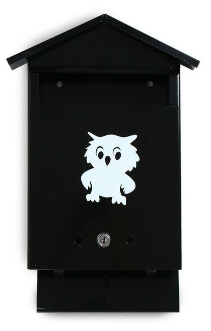 Ящик почтовый с замком, вертикальный, «Домик», чёрный - фотография № 3