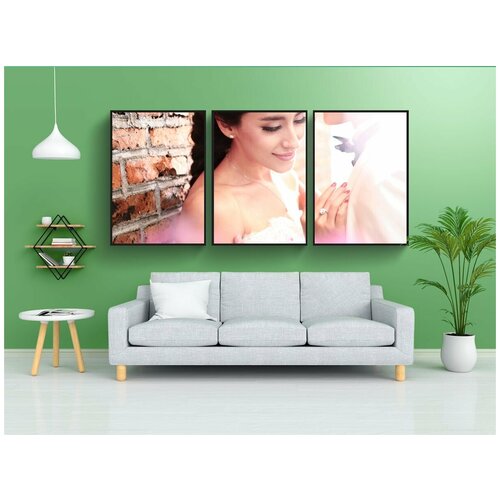 фото Набор модулных постеров для интерьера "красота, ювелирные изделия большие, модель" 60x90 см. в тубусе, без рамки lotsprints