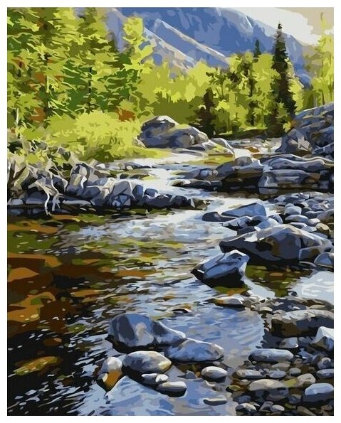 Картина по номерам Colibri - Лесной ручей, холст на подрамнике 40х50см