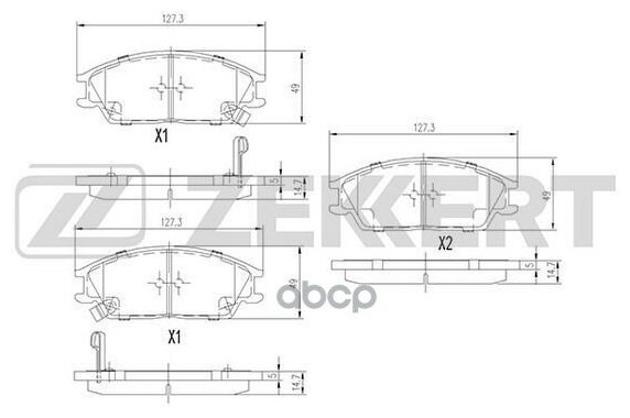 ZEKKERT BS1705 Колодки тормозные Hyundai Accent (ТагАЗ) Getz 02- передние Zekkert