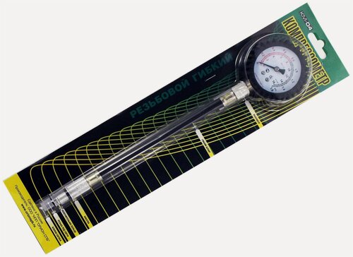 Изображение товара Компрессометр для бензиновых двигателей W-KM04 резьбовой с гибким шлангом 0-1,6 МПа (0-16 кг/см2), М14х1.25 орион СПБ