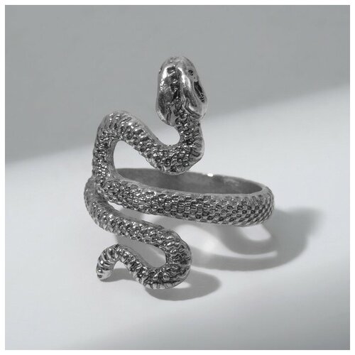 Кольцо, серебряный кольцо змея гладкая цвет серебро безразмерное