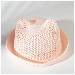 Шляпа для девочки MINAKU с ушками, цвет розовый, р-р 48