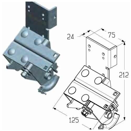 ALUTECH Кронштейн нижний, RBI446R, 401230500 alutech кронштейн нижний левый rbg100l 401231200