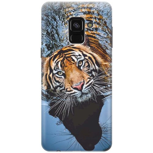 фото Re:paчехол - накладка artcolor для samsung galaxy a8+ (2018) с принтом "тигр купается"