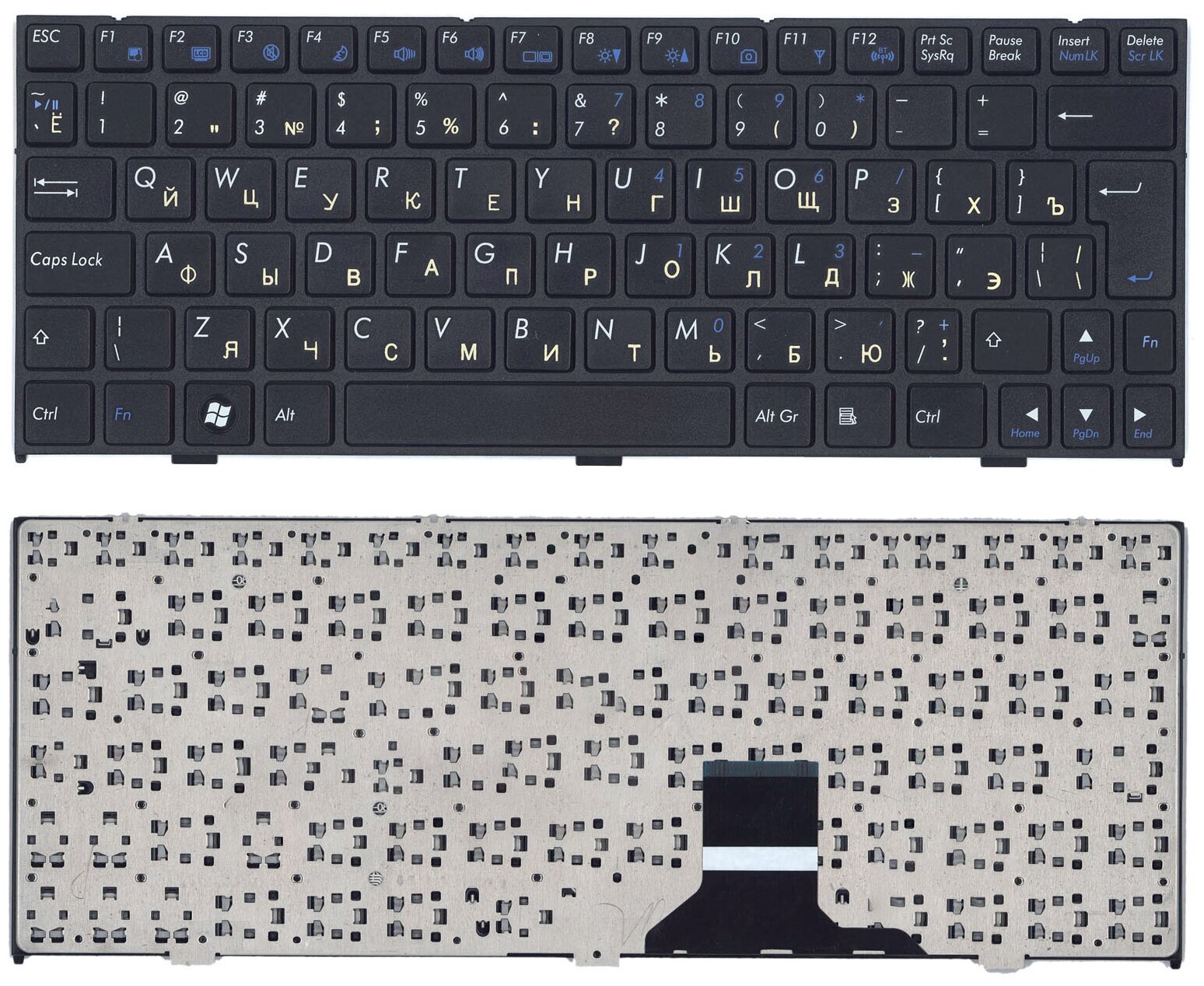 Клавиатура для ноутбука DNS 0121598 0121595 0121905 0123869 Series Г-образный Enter Черная с черной рамкой PN MP-08J66SU 1876₽