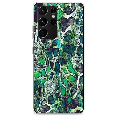 фото Силиконовый чехол "зеленая кожа змеи" на samsung galaxy s21 ultra / самсунг галакси s21 ультра case place