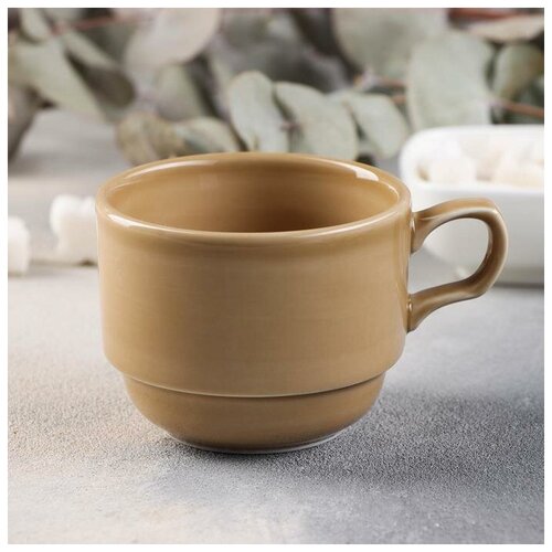 Чашка чайная «Акварель», 200 мл, цвет золотисто-коричневый