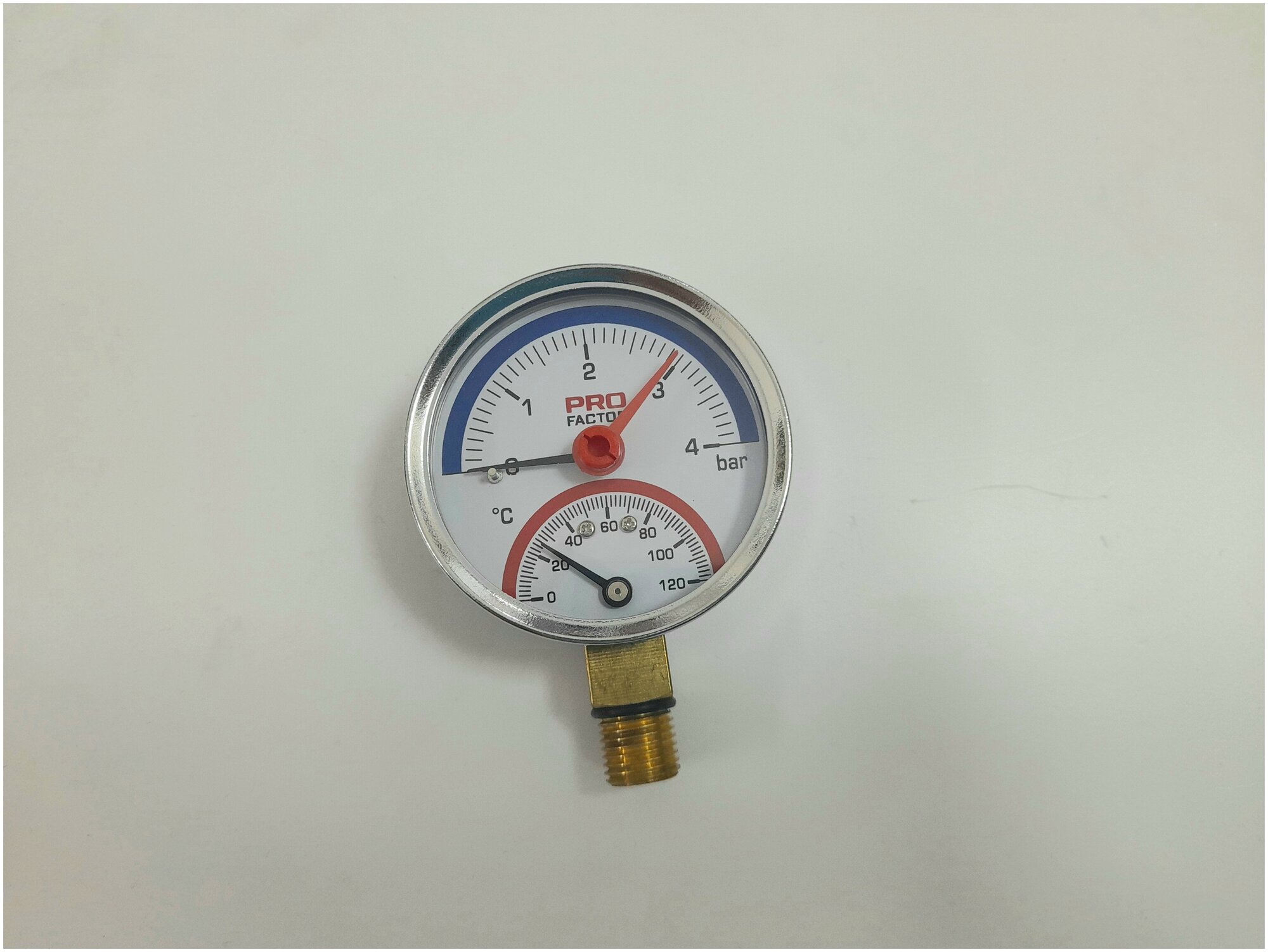 Термоманометр d63 мм, радиальный 1/4" 4 bar; 0-120*C, PF SG 872-4